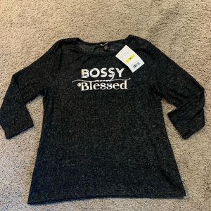 NWT Bossy and Blessed Top Medium - By Design